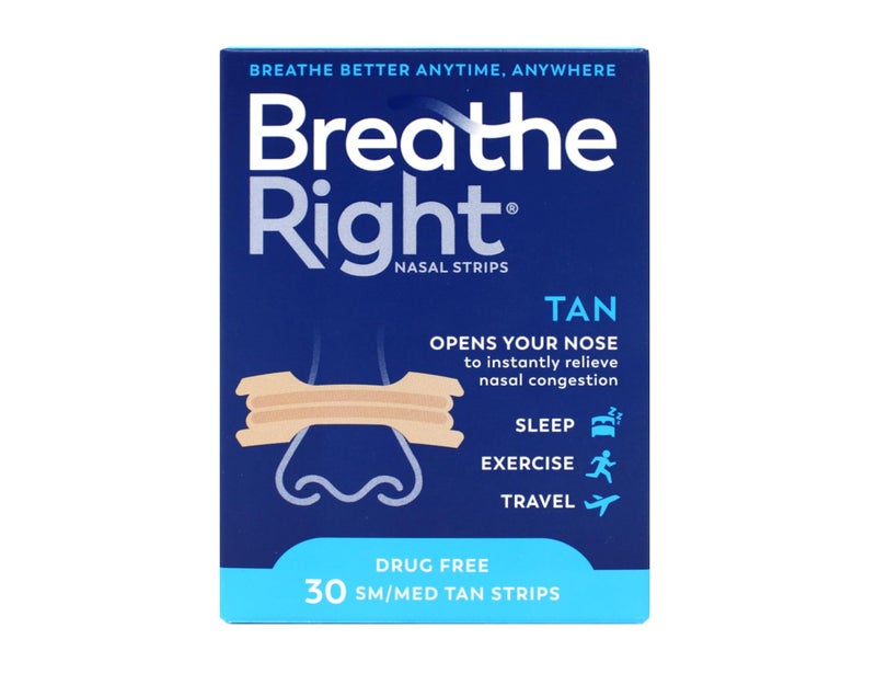 Breathe Right Nasal Strips Original Tan Small/Medium 30 ea (Pack of 3) - Image 2